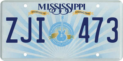 MS license plate ZJI473