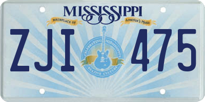 MS license plate ZJI475