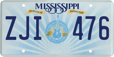 MS license plate ZJI476