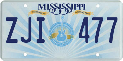 MS license plate ZJI477
