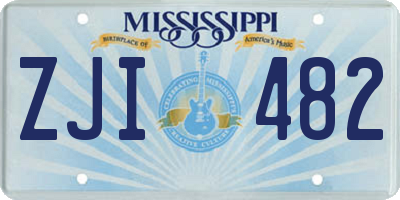 MS license plate ZJI482