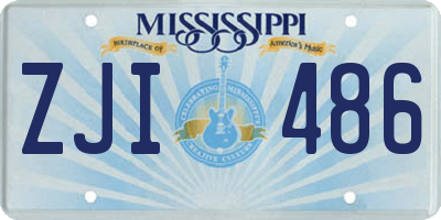 MS license plate ZJI486