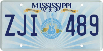 MS license plate ZJI489