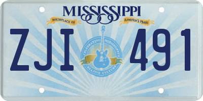 MS license plate ZJI491