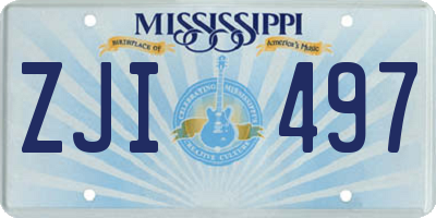 MS license plate ZJI497