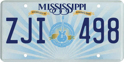 MS license plate ZJI498