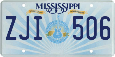 MS license plate ZJI506