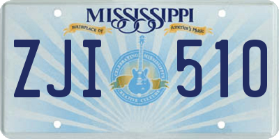 MS license plate ZJI510