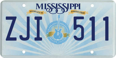 MS license plate ZJI511