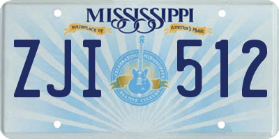 MS license plate ZJI512