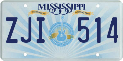 MS license plate ZJI514