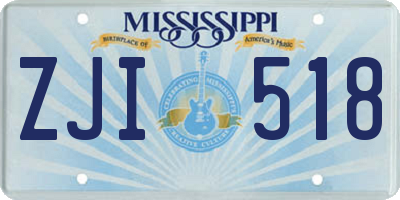 MS license plate ZJI518