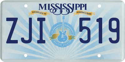 MS license plate ZJI519