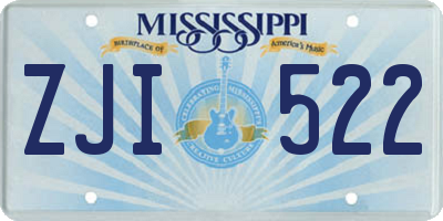 MS license plate ZJI522