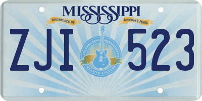 MS license plate ZJI523