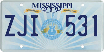 MS license plate ZJI531