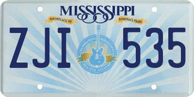MS license plate ZJI535