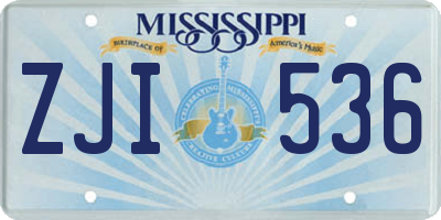 MS license plate ZJI536
