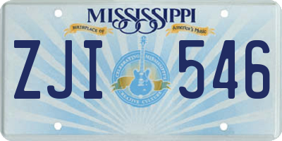 MS license plate ZJI546
