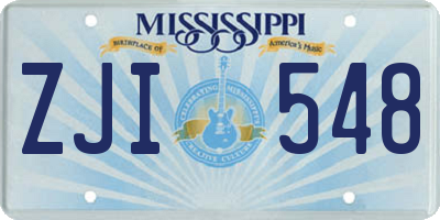 MS license plate ZJI548