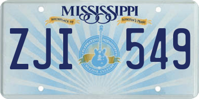 MS license plate ZJI549
