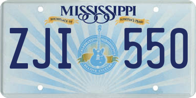 MS license plate ZJI550