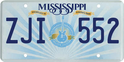 MS license plate ZJI552