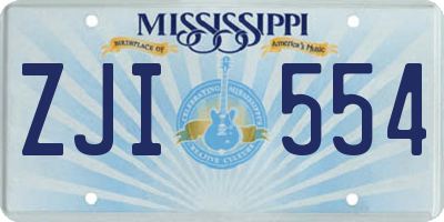 MS license plate ZJI554