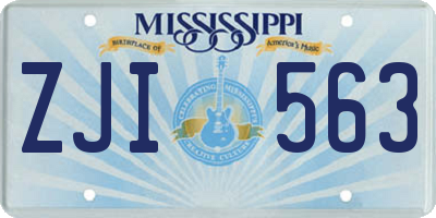 MS license plate ZJI563