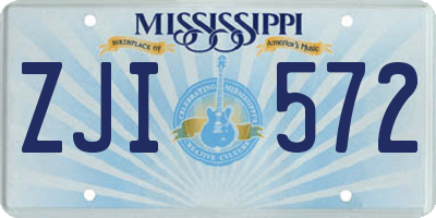 MS license plate ZJI572