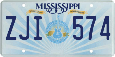 MS license plate ZJI574