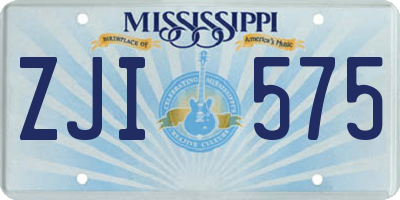 MS license plate ZJI575