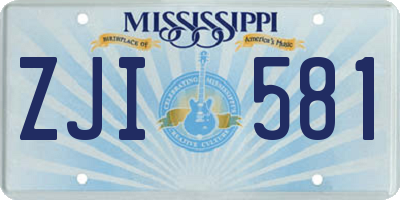MS license plate ZJI581