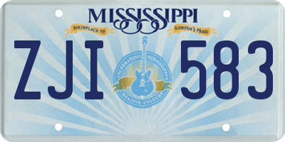 MS license plate ZJI583