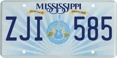 MS license plate ZJI585