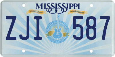 MS license plate ZJI587