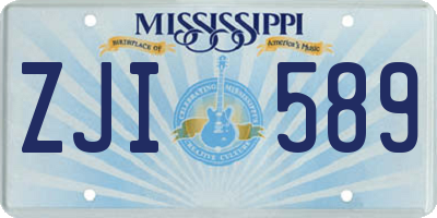 MS license plate ZJI589