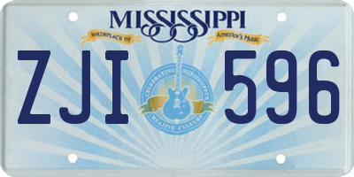 MS license plate ZJI596