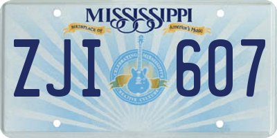 MS license plate ZJI607