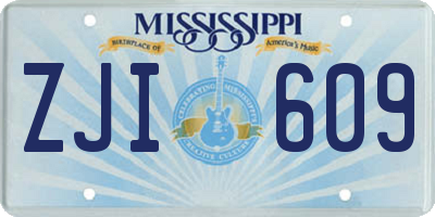 MS license plate ZJI609