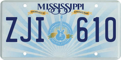 MS license plate ZJI610