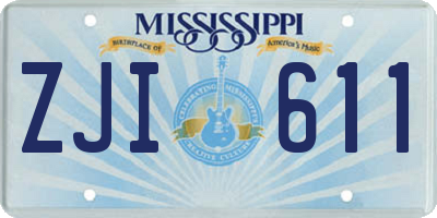 MS license plate ZJI611