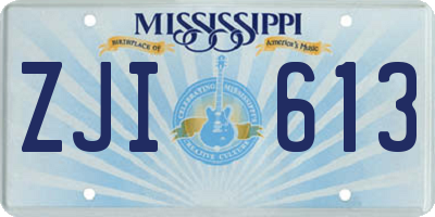 MS license plate ZJI613