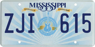 MS license plate ZJI615