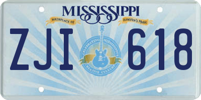 MS license plate ZJI618