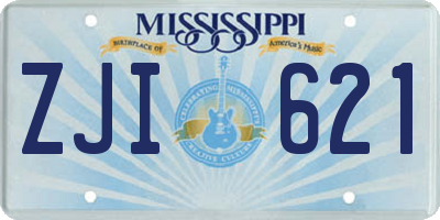 MS license plate ZJI621