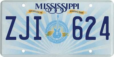 MS license plate ZJI624