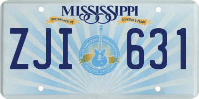 MS license plate ZJI631
