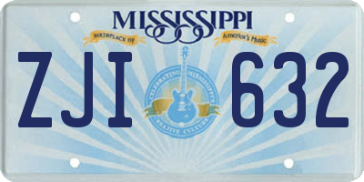 MS license plate ZJI632
