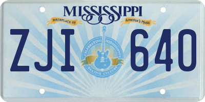 MS license plate ZJI640